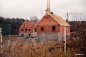 25.11.91 Rechengebäude: Dachstuhl aufgerichtet