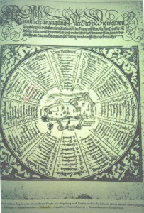 Augsburger Meilenscheibe von 1560