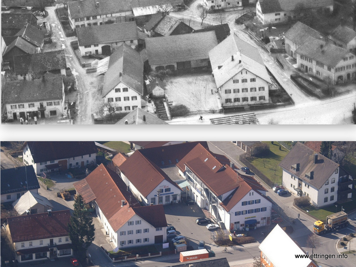 Ein Teil der "guten Stube" Ettringens 1954 und 2007