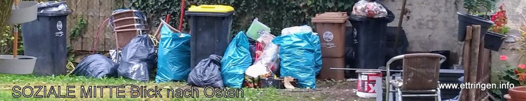 Blick vom Eingangsbereich der Sozialen Mitte aufs Nachbargrundstück