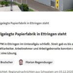 Sozialplan für stillgelegte Papierfabrik in Ettringen steht